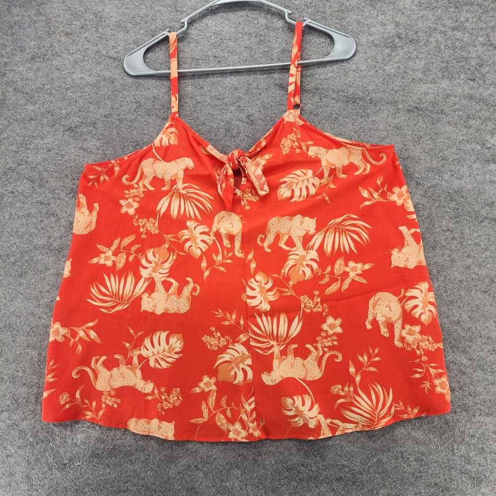 Torrid Shirt Womens 00 US Medium Sleeveless Orange Cheetah Cami